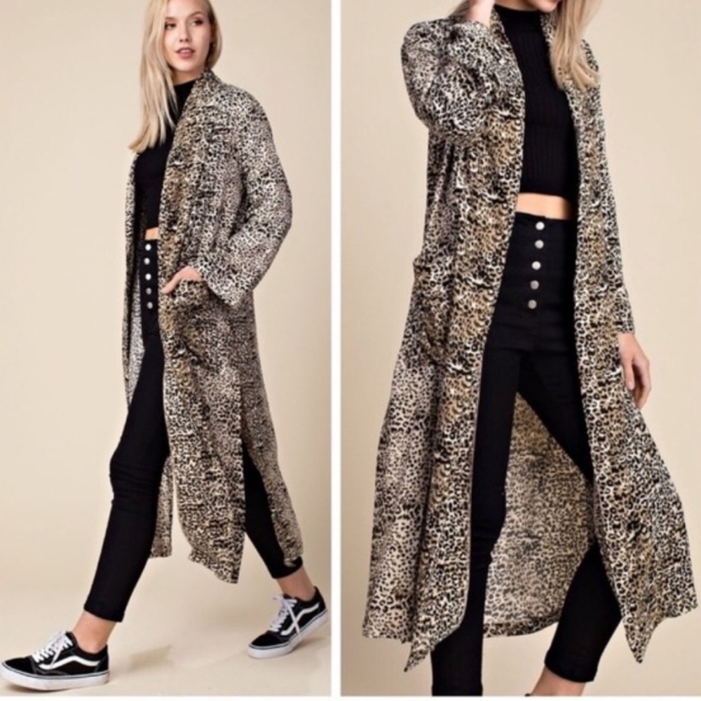 Wild Honey Leopard Print Long Sweater